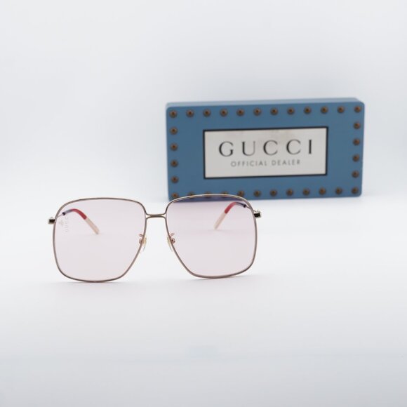 Gucci GG0394S 004 Women Square Sunglasses - Gold/Pink main image 11
